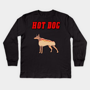 funny hot dog Kids Long Sleeve T-Shirt